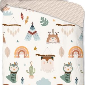 Béžové bavlněné dětské povlečení na jednolůžko 140x200 cm Remi – Good Morning