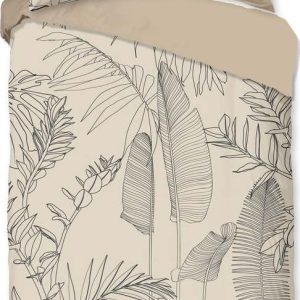 Béžové bavlněné povlečení na jednolůžko/prodloužené 140x220 cm Sym – Good Morning