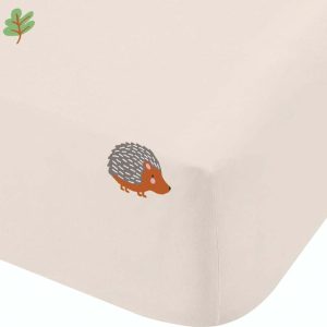 Béžové napínací dětské prostěradlo na dvoulůžko 135x190 cm Fox and Woodland Friends – Catherine Lansfield