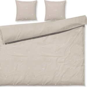 Béžové povlečení na dvoulůžko/prodloužené z bavlněného perkálu 200x220 cm Daisy – JUNA