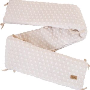 Béžový mantinel do postýlky s příměsí bavlny 170 cm Frosty Almond – Roba