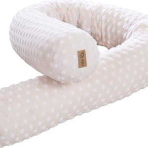 Béžový mantinel do postýlky s příměsí bavlny 170 cm Frosty Almond – Roba