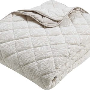 Béžový prošívaný přehoz 240x260 cm Corded Leaves – Catherine Lansfield