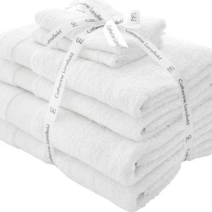 Bílé froté bavlněné ručníky a osušky v sadě 6 ks Anti-Bacterial – Catherine Lansfield