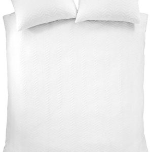 Bílé krepové povlečení na dvoulůžko/prodloužené 230x220 cm Heatset Wave – Catherine Lansfield