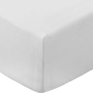 Bílé napínací prostěradlo z bavlněného perkálu 90x190 cm Cotton Percale – Bianca