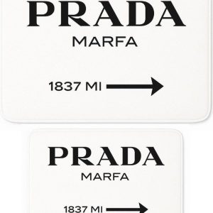 Bílé sametové koupelnové předložky v sadě 2 ks 60x100 cm Prada – Mila Home