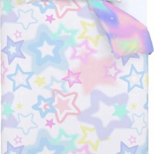 Bílé/růžové dětské povlečení na dvoulůžko 200x200 cm Ombre Stars – Catherine Lansfield