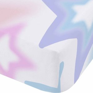 Bílé/růžové napínací dětské prostěradlo na dvoulůžko 135x190 cm Ombre Stars – Catherine Lansfield