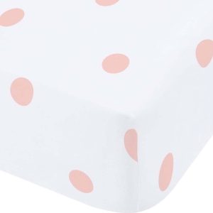 Bílé/růžové napínací flanelové prostěradlo 150x200 cm Polka Dot – Catherine Lansfield