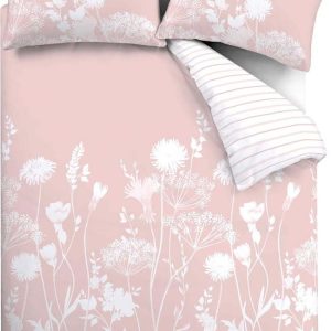 Bílé/růžové povlečení na dvoulůžko/prodloužené 230x220 cm Meadowsweet Floral – Catherine Lansfield