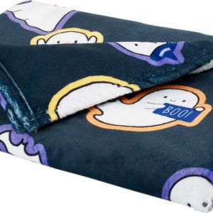 Černá deka s haloweenským motivem z mikroplyše 130x170 cm Halloween Ghosts – Catherine Lansfield