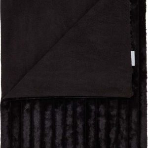 Černá deka z mikroplyše 130x170 cm Cosy Ribbed – Catherine Lansfield