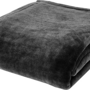 Černý přehoz z mikroplyše 200x240 cm Raschel Velvet – Catherine Lansfield