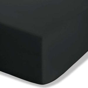 Černé napínací perkálové prostěradlo 135x190 cm Easy Iron Percale – Catherine Lansfield
