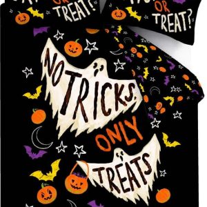 Černé povlečení na dvoulůžko 200x200 cm Halloween Trick or Treat – Catherine Lansfield