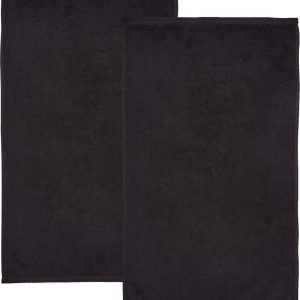 Černé rychleschnoucí/froté bavlněné osušky v sadě 2 ks 90x140 cm Quick Dry – Catherine Lansfield