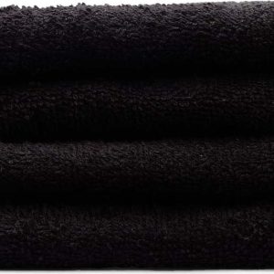 Černé rychleschnoucí/froté bavlněné ručníky v sadě 4 ks 30x30 cm Quick Dry – Catherine Lansfield