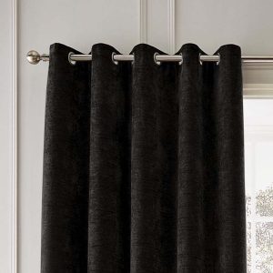 Černé termo závěsy v sadě 2 ks z žinylky 168x229 cm Selene Luxury Chenille – Hyperion