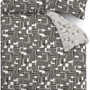 Černé/šedé povlečení na dvoulůžko/prodloužené 230x220 cm Blocks – Catherine Lansfield