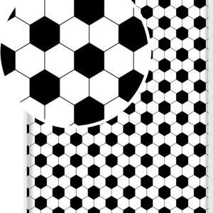 Černobílé napínací bavlněné dětské prostěradlo na jednolůžko 90x200 cm Football – Jerry Fabrics