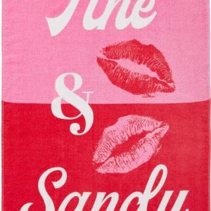 Červená/růžová froté bavlněná plážová osuška 76x160 cm Fine and Sandy – Sassy B