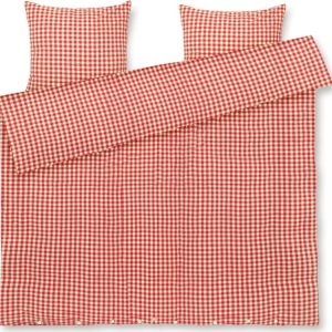 Červené/žluté krepové povlečení na dvoulůžko/prodloužené 200x220 cm Bæk&Bølge – JUNA