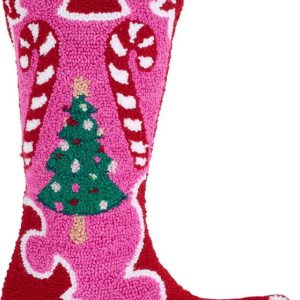 Dekorační polštář s vánočním motivem z materiálu bouclé 48x35 cm Santa's Howdy Christmas Boot – Catherine Lansfield