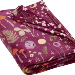 Fialová deka z mikroplyše 130x170 cm Enchanted Twilight Animals – Catherine Lansfield
