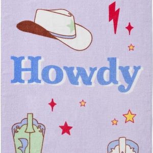 Fialová froté bavlněná plážová osuška 76x160 cm Howdy Cowgirl – Sassy B