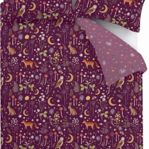 Prodloužené fialové povlečení na dvoulůžko 230x220 cm Enchanted Twilight – Catherine Lansfield