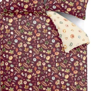 Fialové povlečení na dvoulůžko 200x200 cm Autumn Pumpkins – Catherine Lansfield