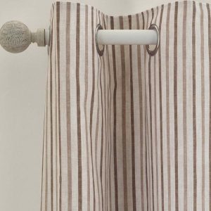 Hnědé závěsy v sadě 2 ks 117x137 cm Logan Stripe – Catherine Lansfield