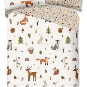 Hnědé/béžové bavlněné dětské povlečení na jednolůžko 140x200 cm United – Good Morning