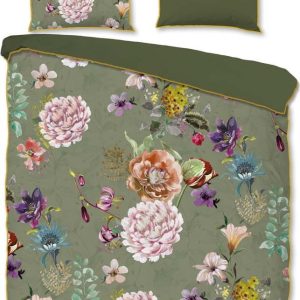 Khaki povlečení na dvoulůžko/prodloužené z bavlněného saténu 240x220 cm Parma – Descanso