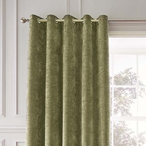 Khaki termo závěsy v sadě 2 ks z žinylky 229x183 cm Selene Luxury Chenille – Hyperion