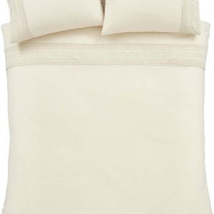 Krémové povlečení na jednolůžko 135x200 cm Broderie Anglaise – Catherine Lansfield