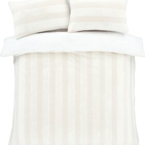 Krémové povlečení na jednolůžko z mikroplyše 135x200 cm Stripe Fur – Bianca