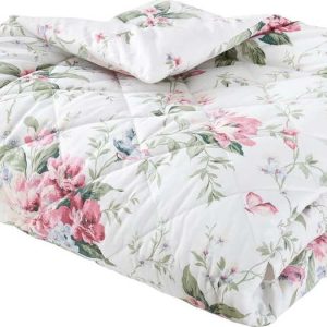 Krémový prošívaný přehoz 200x200 cm Bridgerton Penelope Floral – Catherine Lansfield