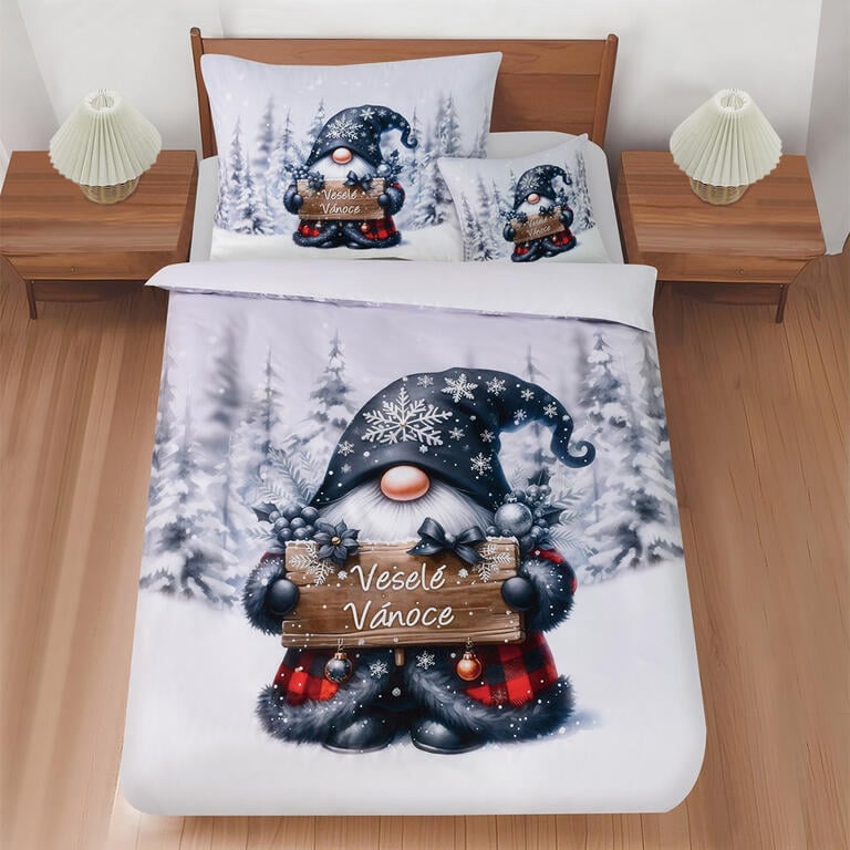 Ložní povlečení z mikrosaténu 3D SKŘÍTEK V LESE