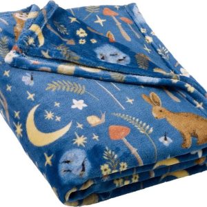 Modrá deka z mikroplyše 130x170 cm Enchanted Twilight Animals – Catherine Lansfield