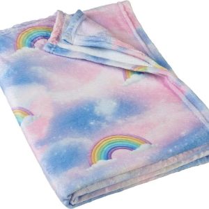 Modrá/růžová dětská deka z mikroplyše 130x170 cm Candy Unicorn – Catherine Lansfield