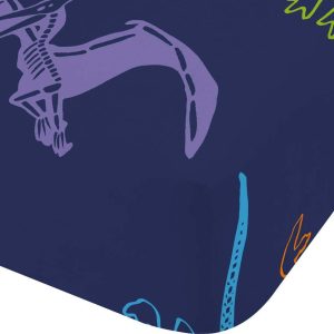 Modré napínací dětské prostěradlo na jednolůžko 90x190 cm Prehistoric Dinosaurs – Catherine Lansfield