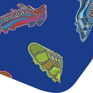 Modré napínací dětské prostěradlo na dvoulůžko 135x190 cm Bright Football – Catherine Lansfield