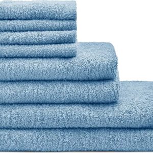Modré rychleschnoucí/froté bavlněné ručníky a osušky v sadě 8 ks Quick Dry – Catherine Lansfield