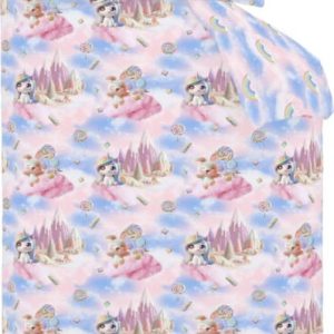 Modré/růžové dětské povlečení na dvoulůžko 200x200 cm Candy Unicorn – Catherine Lansfield