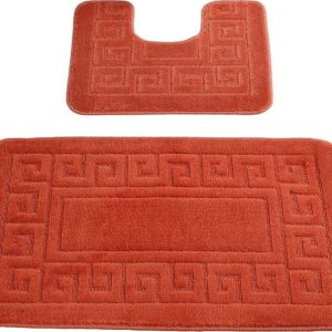 Oranžové WC koupelnové předložky v sadě 2 ks Ethnic – Foutastic