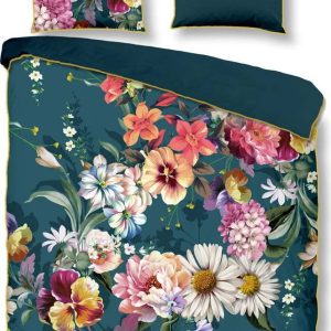 Povlečení na dvoulůžko/prodloužené z bavlněného saténu v petrolejové barvě 240x220 cm Novara – Descanso