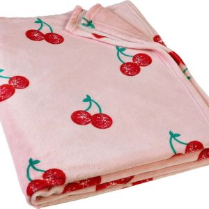 Růžová deka z mikroplyše 200x240 cm Disco Cherries – Catherine Lansfield
