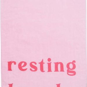 Růžová froté bavlněná plážová osuška 76x160 cm Resting Beach Face – Sassy B